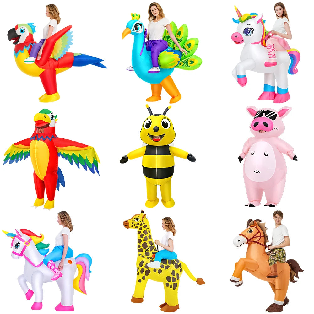 New Animal Alien Inflatable Costume Anime Suits Dress Mascot Purim Halloween Christmas Party Cosplay Costumes for Kids Adult