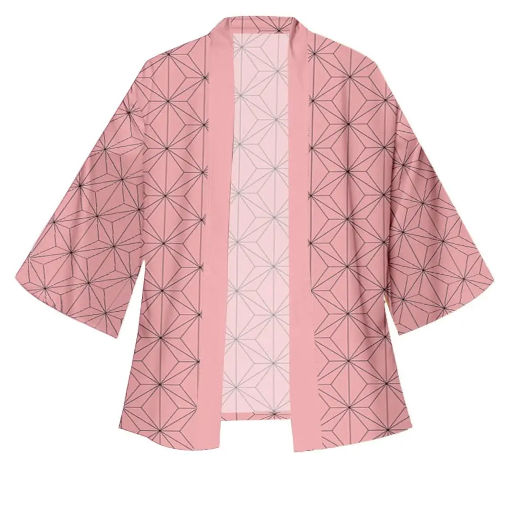 Summer Nezuko Kamado Cosplay Pink Kimono for Women Men Japanese Anime Shinobu Kocho Butterfly Samurai Haori Coat Outerwear